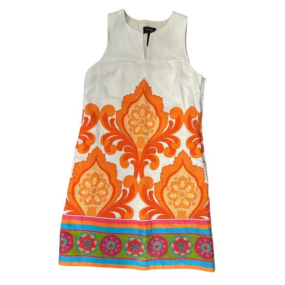 Laundry by Shelli Segal Mod‎ Floral Shift Dress Retro Orange Print Size 2 - Picture 1 of 10